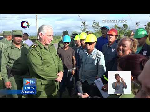 Presidente de Cuba examina labores de recuperación en Pinar del Río