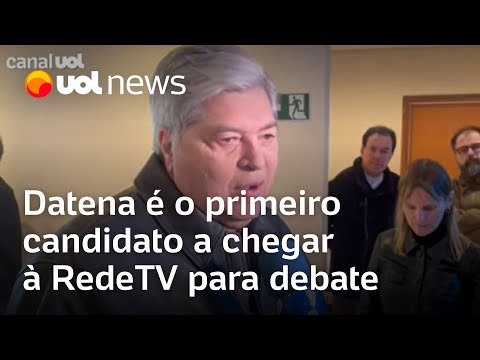 Datena chega à RedeTV para debate: 'Espero civilidade entre os candidatos'