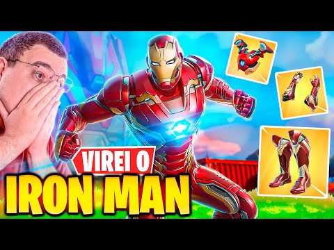 A LUVA DO IRON MAN TÁ MUITO FORTE ! JOGUEI COM TODOS OS ITENS DO HOMEM DE FERRO NO FORTNITE