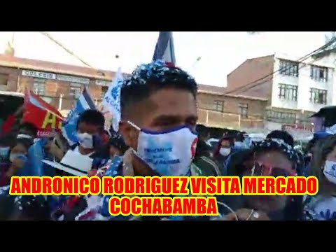 ANDRONICO RODRIGUEZ VISITA MERCADOS LAS VENDEDORAS MAÑANERAS EN COCHABAMBA..