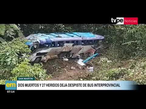 San Martín: 2 muertos y 27 heridos dejó despiste y vuelco de bus interprovincial