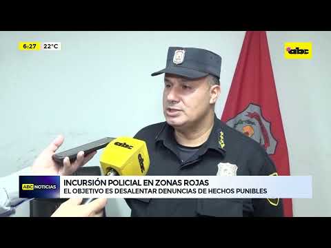 Incursión policial en zonas rojas de Asunción