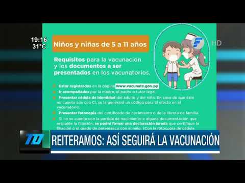 Vacunación anti COVID19 para niños inicia el lunes