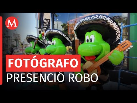 Fotógrafo retrató el robo de las figuras del Sr Frog's en Acapulco