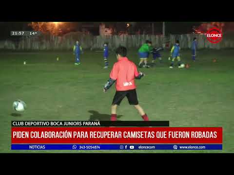 Piden colaboración para recuperar camisetas que fueron robadas en Club Deportivo Boca Juniors Paraná