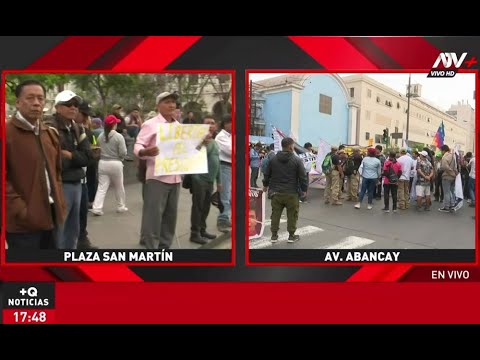 Manifestantes recorren calles del Cercado de Lima en rechazo al Gobierno y al Congreso