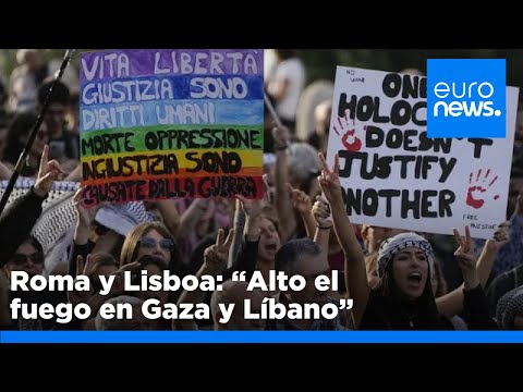 Miles de manifestantes piden en Roma y Lisboa el alto el fuego en Gaza y Líbano