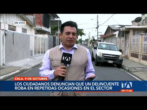 Moradores de la ciudadela 9 de Octubre, en Guayaquil, denuncian incremento de robos