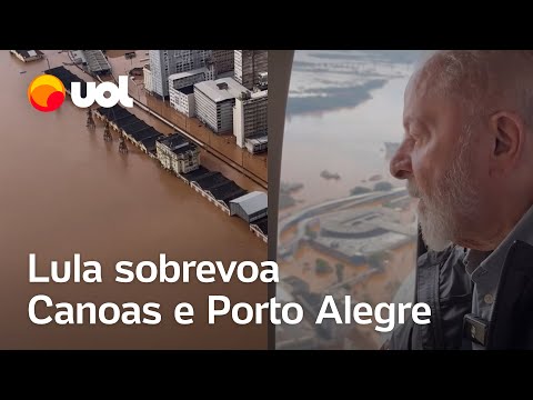 Enchentes no RS: Lula, Pacheco, Lira e Fachin sobrevoam áreas atingidas