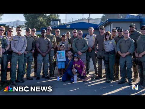 ‘We’re a family’: LA first responders escort children of late colleague to first days of school