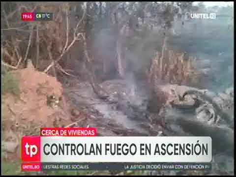 02072024 BOMBEROS CONTROLAN FUEGO CERCANO A VIVIENDAS DE ASCENCIÓN DE GUARAYOS UNITEL