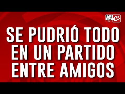 Partido entre amigos termina en una verdadera batalla campal