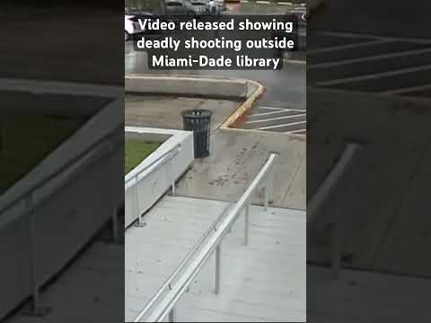 Surveillance video released showing deadly shooting outside Miami-Dade library #miamidade #crime