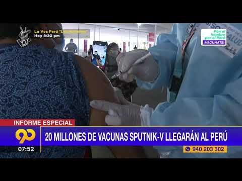 ? 20 Millones de vacunas Sputnik V llegarán al Perú.