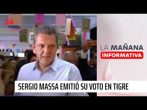Segunda vuelta presidencial: Sergio Massa emitió su voto en Tigre | 24 Horas TVN Chile