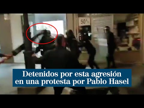 Detenidos por esta agresión a una antidisturbios en una protesta en favor de Pablo Hasel