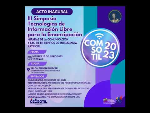 Acto inaugural de Comsotil 2023 con Carlos Parra, Nerissa Aguilera, Luigino Bracci, Carlos Zavarce