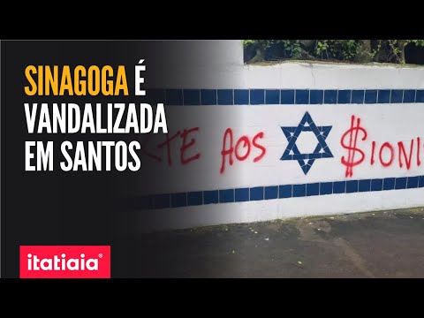 SINAGOGA É PICHADA COM MENSAGENS DE ÓDIO EM SANTOS