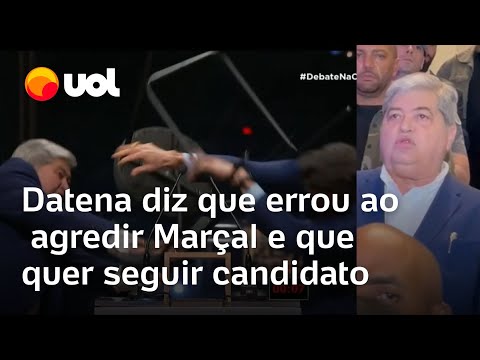 Datena diz que errou ao dar cadeirada em Pablo Marçal e que pretende seguir candidato após agressão