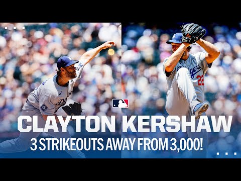 Clayton Kershaw will go into his next start just THREE strikeouts shy of 3,000!