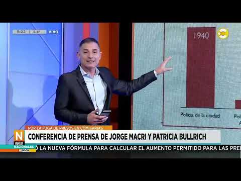 Conferencia de Macri y Bullrich por la fuga de presos en comisarias ?N8:00? 03-05-24