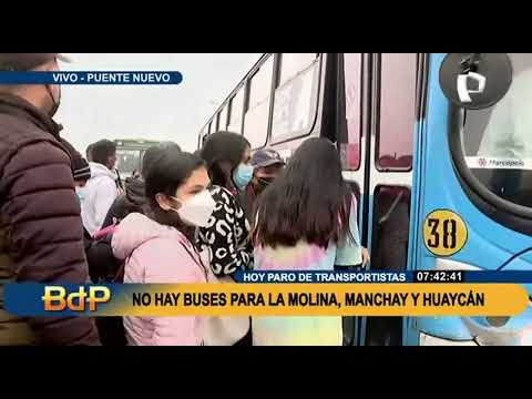 Paro de transporte: usuarios reportan demora de buses y alza de pasajes en Puente Nuevo (3/4)