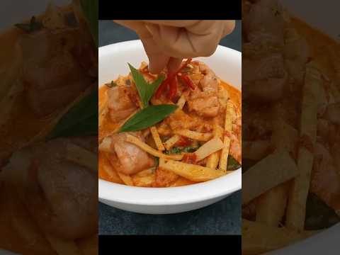 แกงหน่อไม้สดไก่แกงเผ็ดไก่ใส่ห