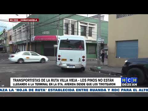 A la carrerita recogen pasajeros en Comayagüela, los buses de Villa Vieja-Los Pinos