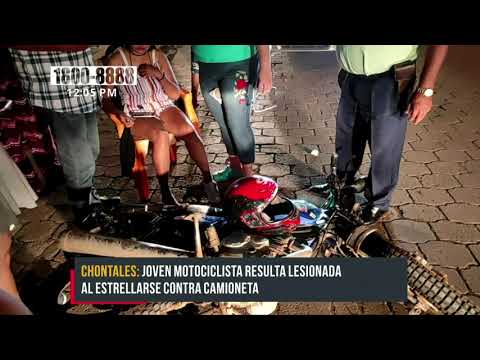 Motociclista lesionada al impactar contra un vehículo - Nicaragua