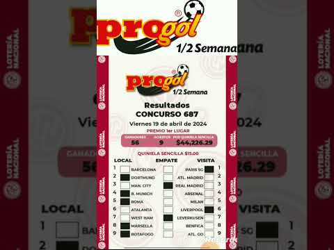 Resultados Progol Media Semana #687 #ligamx #futbol #copalibertadores #porcentajeprogol