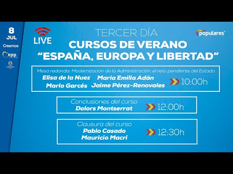 ? EN DIRECTO: Tercer día de los cursos de verano España, Europa y Libertad