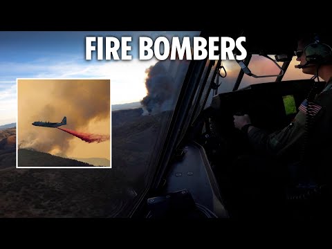 Stunning cockpit footage shows low-level Hercules crew fighting California wildfires