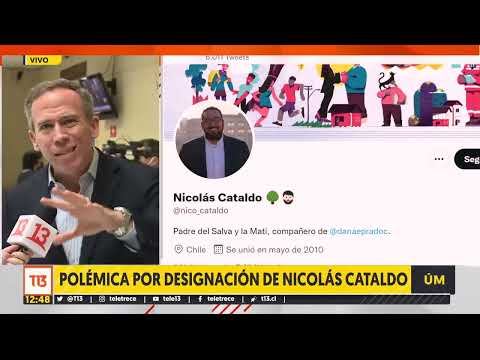 Polémica por desgnación de Nicolás Cataldo: habría sido bajado por Gobierno