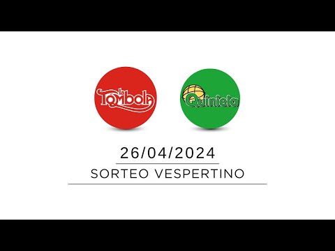 Sorteo Vespertino de Quiniela y Tómbola - 26/04/2024