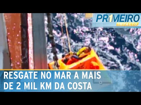 Brasileiro é resgatado em alto-mar após veleiro naufragar | Primeiro Impacto (20/03/24)