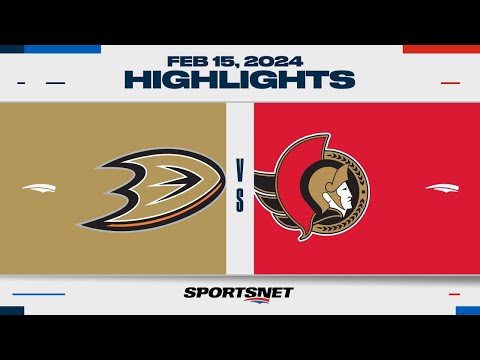 NHL Highlights | Ducks vs. Senators - February 15, 2024