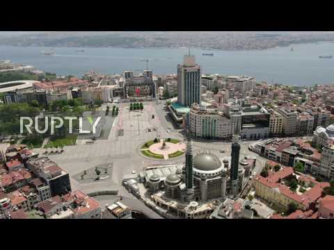 Drone captures Istanbul;s iconic landmarks deserted amid coronavirus pandemic