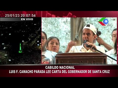 CABILDO NACIONAL LUIS F. CAMACHO PARADA LEE CARTA DEL GOBERNADOR DE SANTA CRUZ