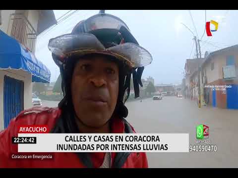 Ayacucho: fuertes lluvias convirtieron calles de Coracora en ríos