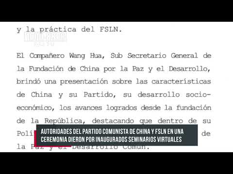 Partido Comunista de China y FSLN inauguran seminarios - Nicaragua