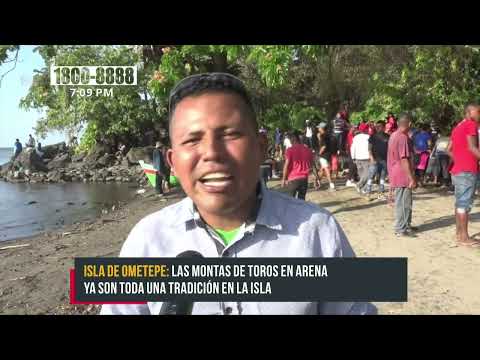 Monta de toros en la playa, una tradición de Semana Santa en Ometepe - Nicaragua