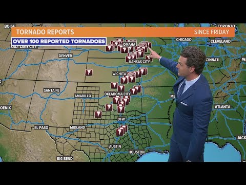 Over 100 tornados reported over the weekend