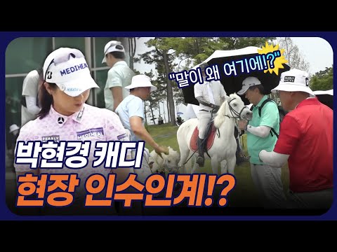 박현경 캐디 교체! 현장에서 즉흥 인수인계? [인사이드 KLPGA 현장 직캠]
