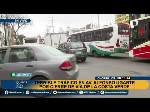 ¡Enorme congestión vehicular en Chorrillos por cierre de la vía Costa Verde!