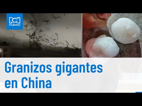 Impresionantes imágenes de granizos gigantes y tornado en China