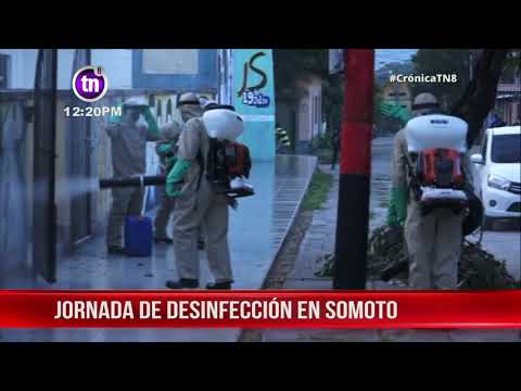 Ejército de Nicaragua realiza jornada de desinfección en la ciudad de Somoto