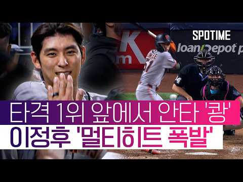 MLB 타율 2위 탈환! 멀티히트 이정후, 1위 로페스와 6리 차이  #MLB