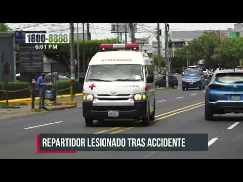 Repartidor resulta con lesiones graves tras accidente en Altamira, Managua - Nicaragua