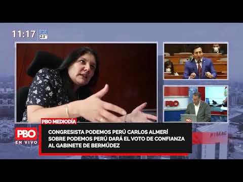 Podemos Perú Carlos Almerí sobre partidos que darán voto de confianza al gabinete de Bermúdez 