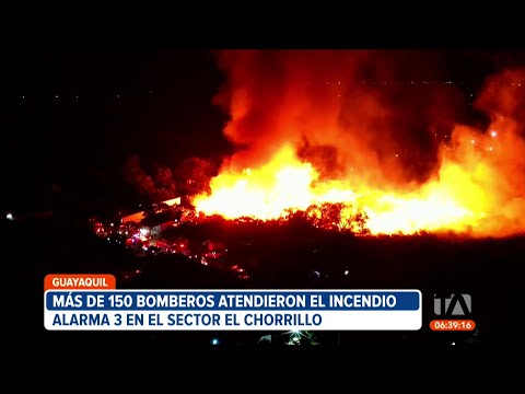 Más de 150 Bomberos lograron aplacar el incendio en el noroeste de Guayaquil